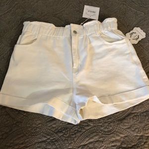White high waisted shorts